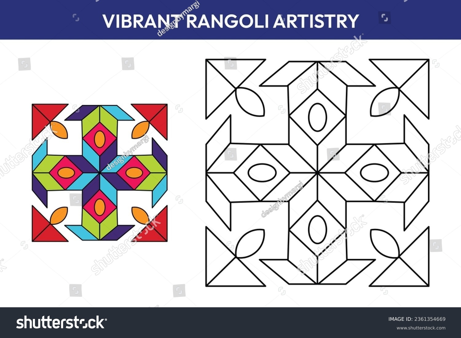 Printable Rangoli Vector Design Rangoli Design Stock Illustration 2361354669 Shutterstock