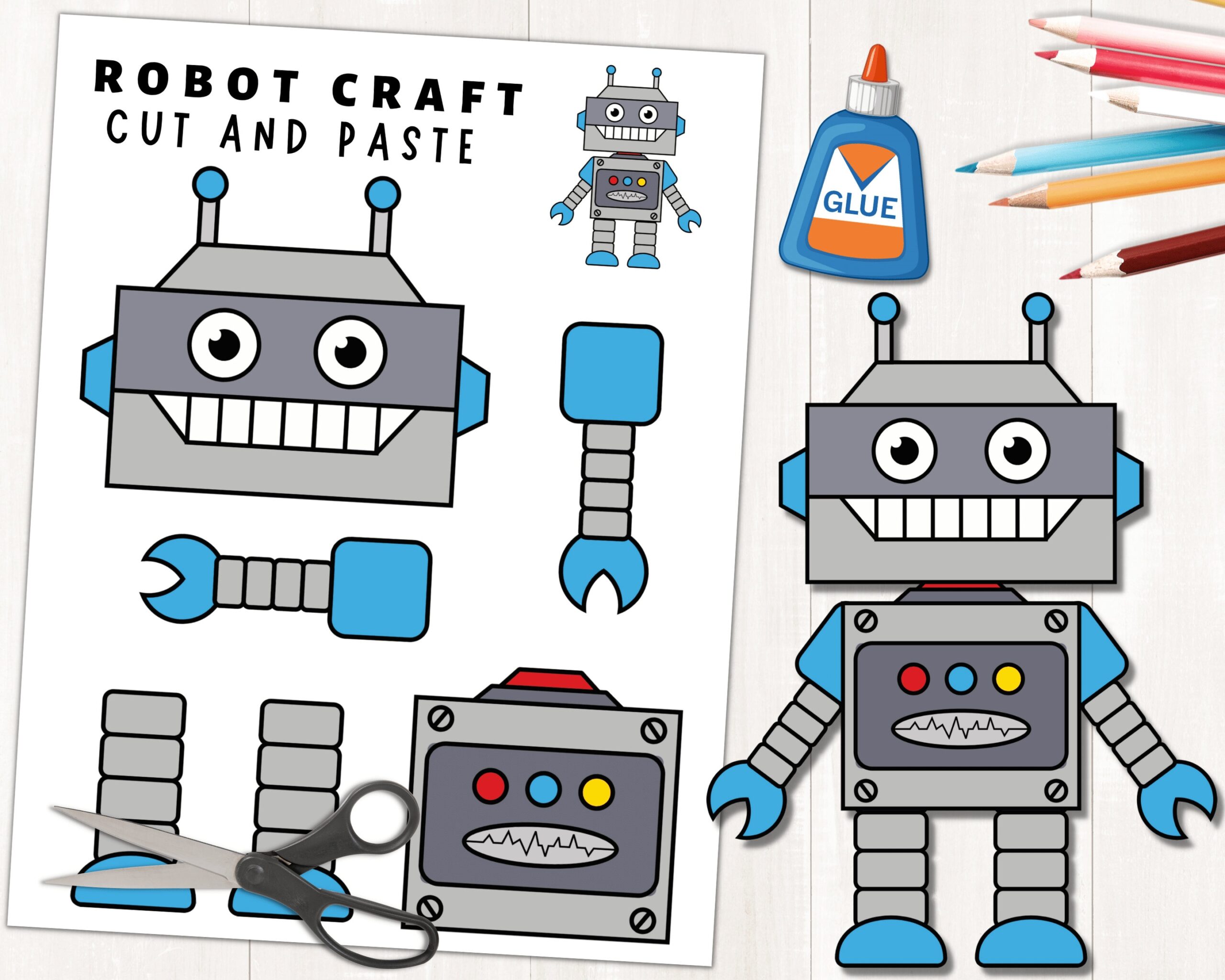 Printable Robot Cut Out Template