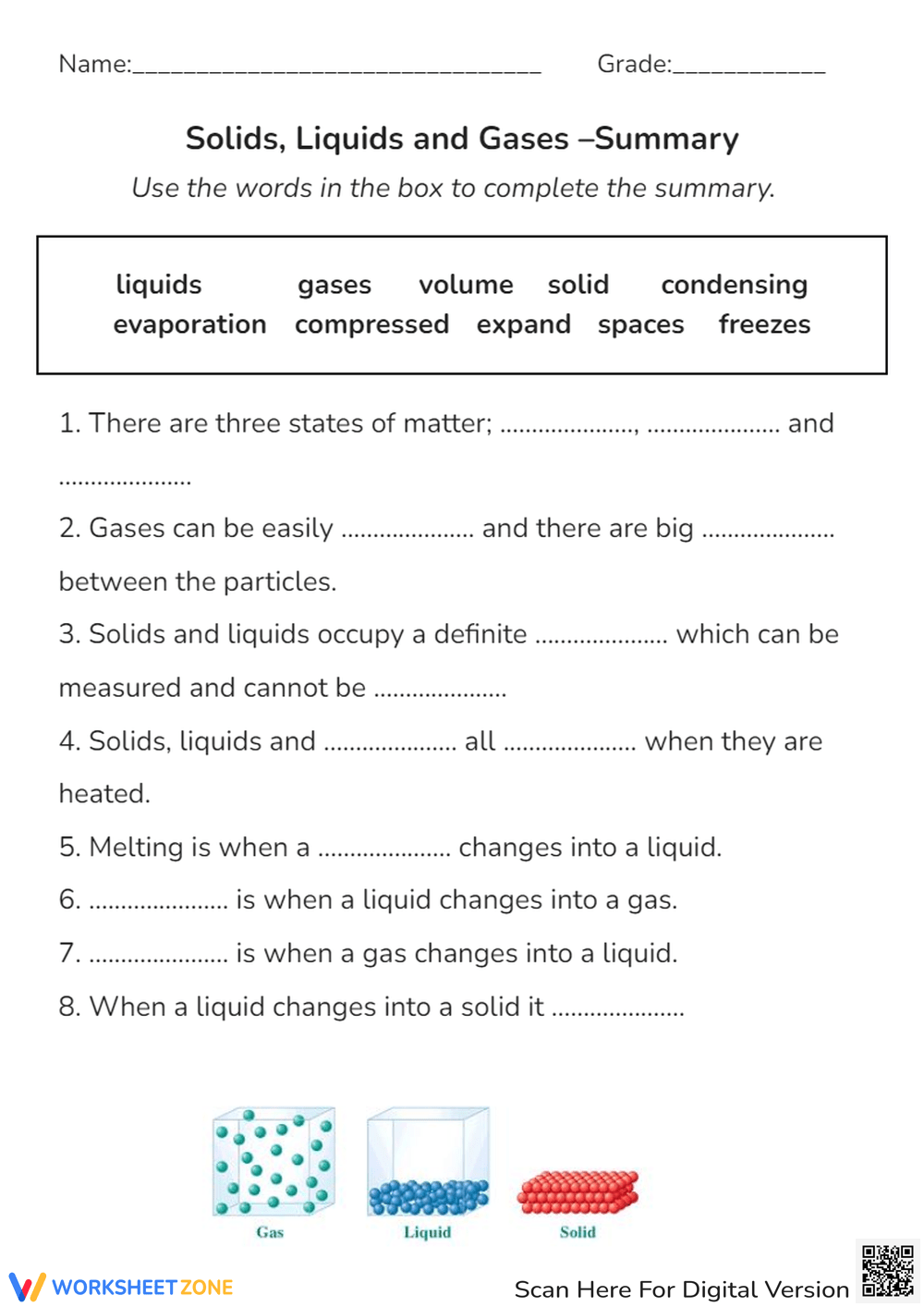 Printable Science Worksheets