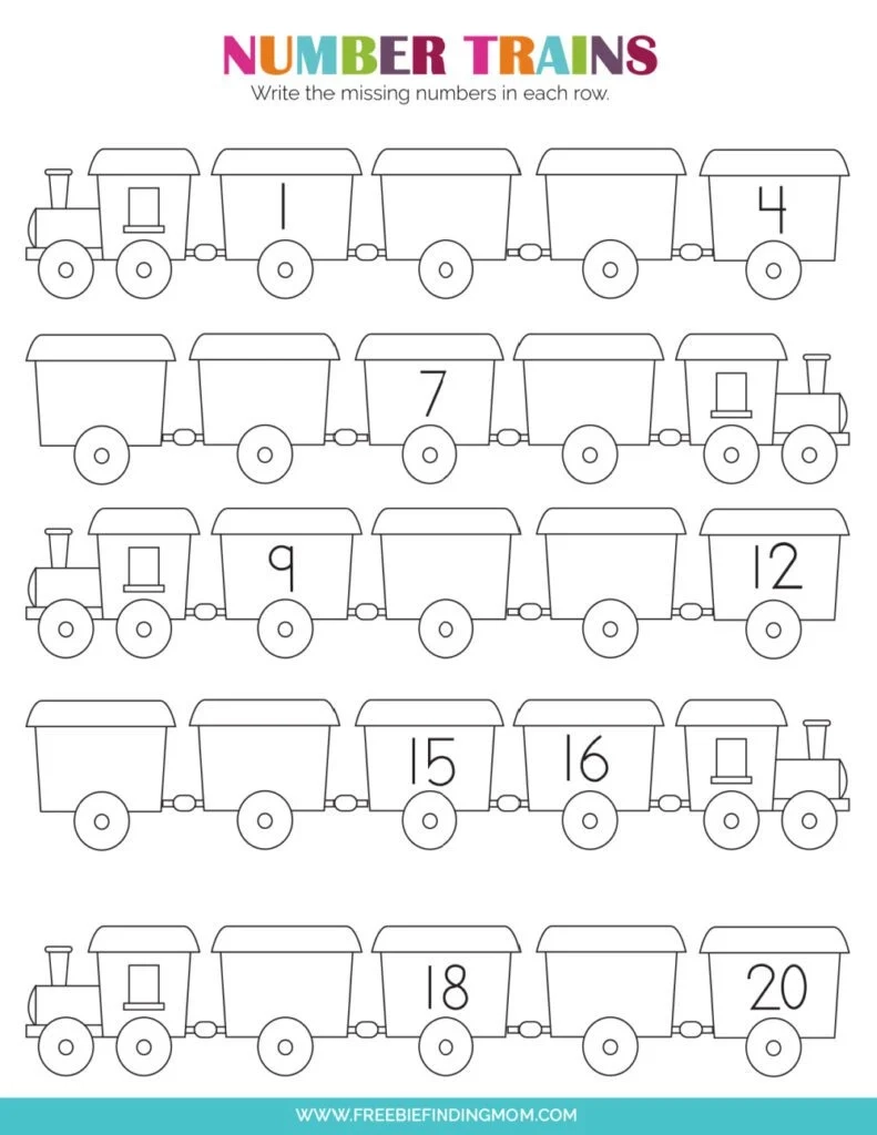 Free Printable Numbers Worksheets