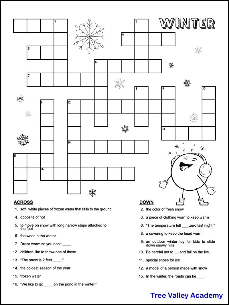 Printable Fun Crossword Puzzles