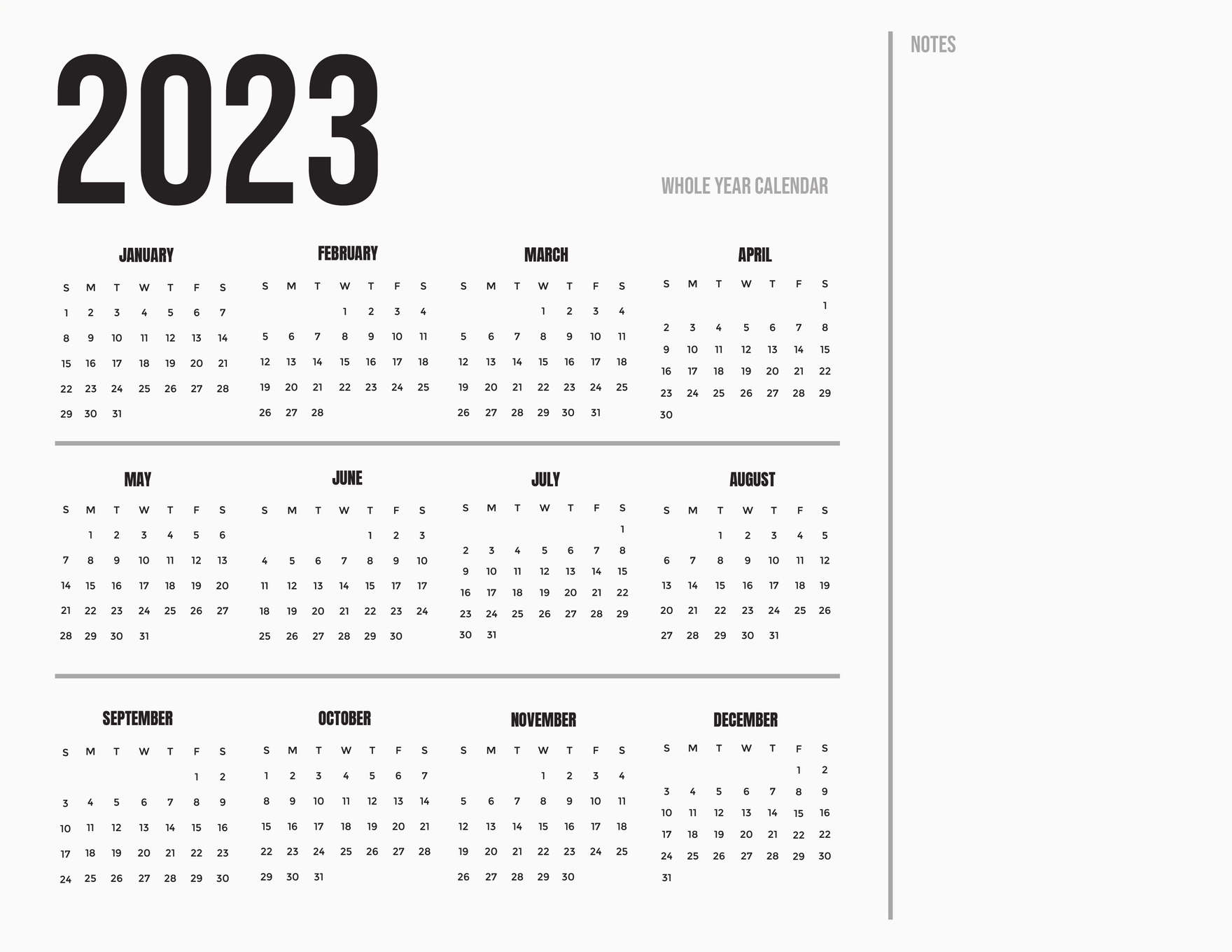 Design 2023 Calendar Printable