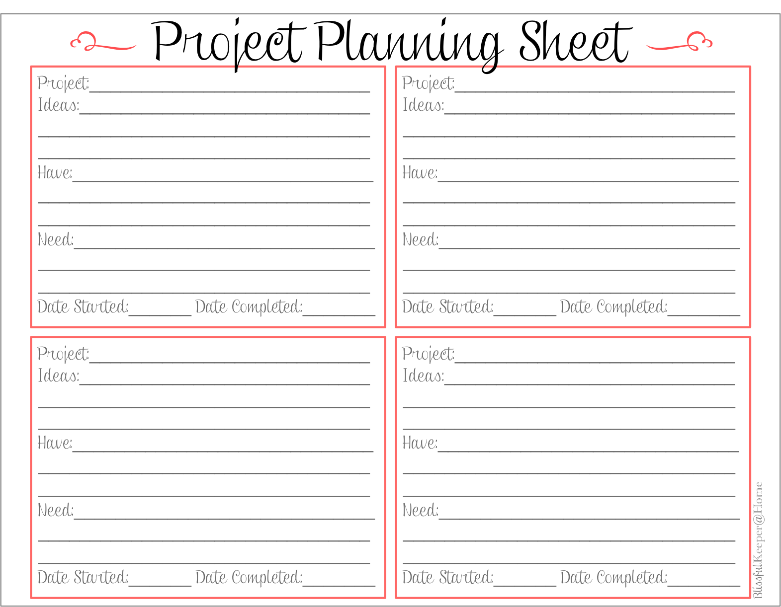 Project Planning Sheet