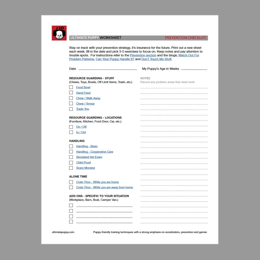 Free Printable Dog Training Worksheets