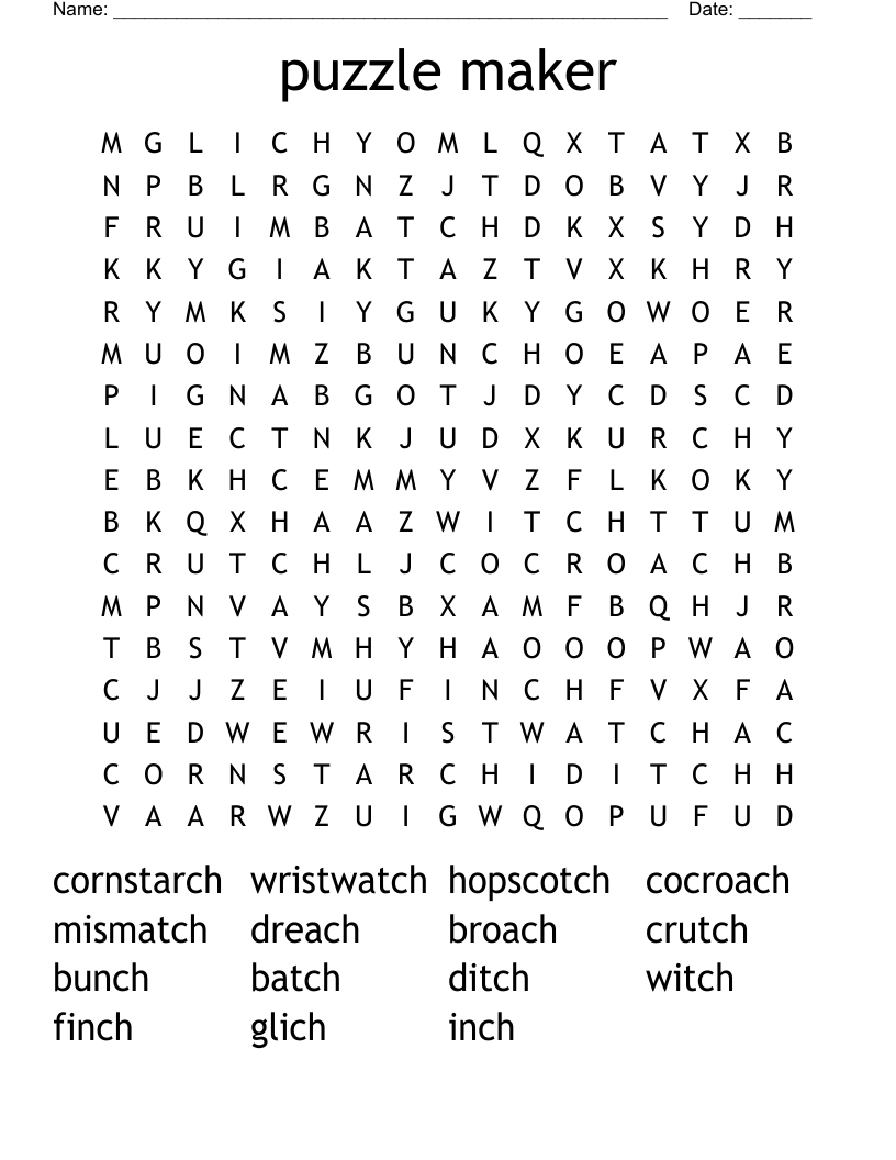 Free Crossword Puzzles Maker  Printable