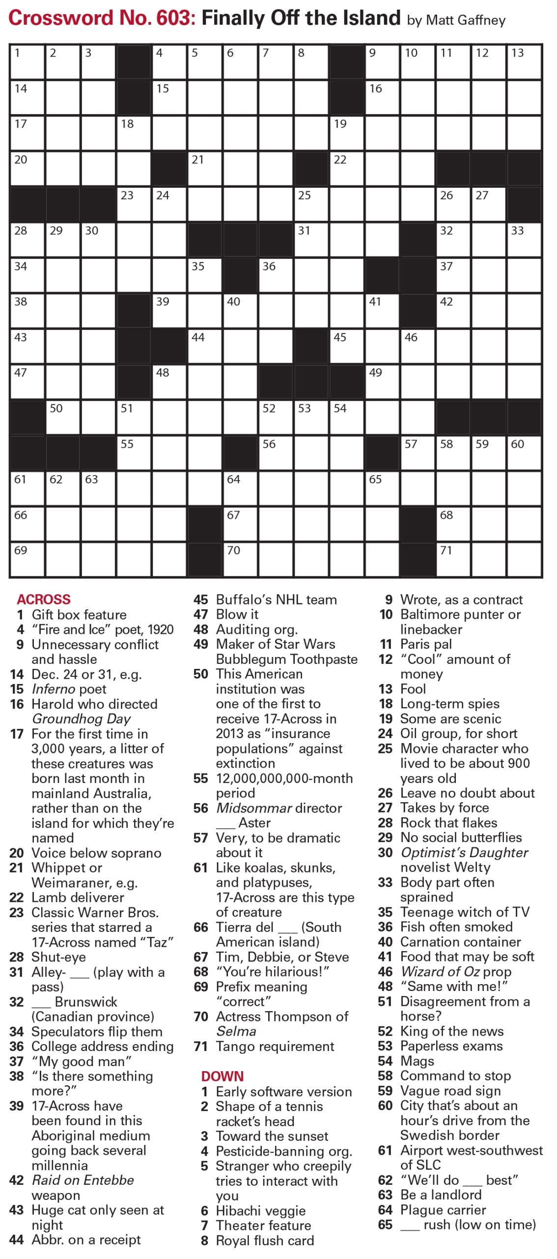 Printable Crossword Puzzles By Subject