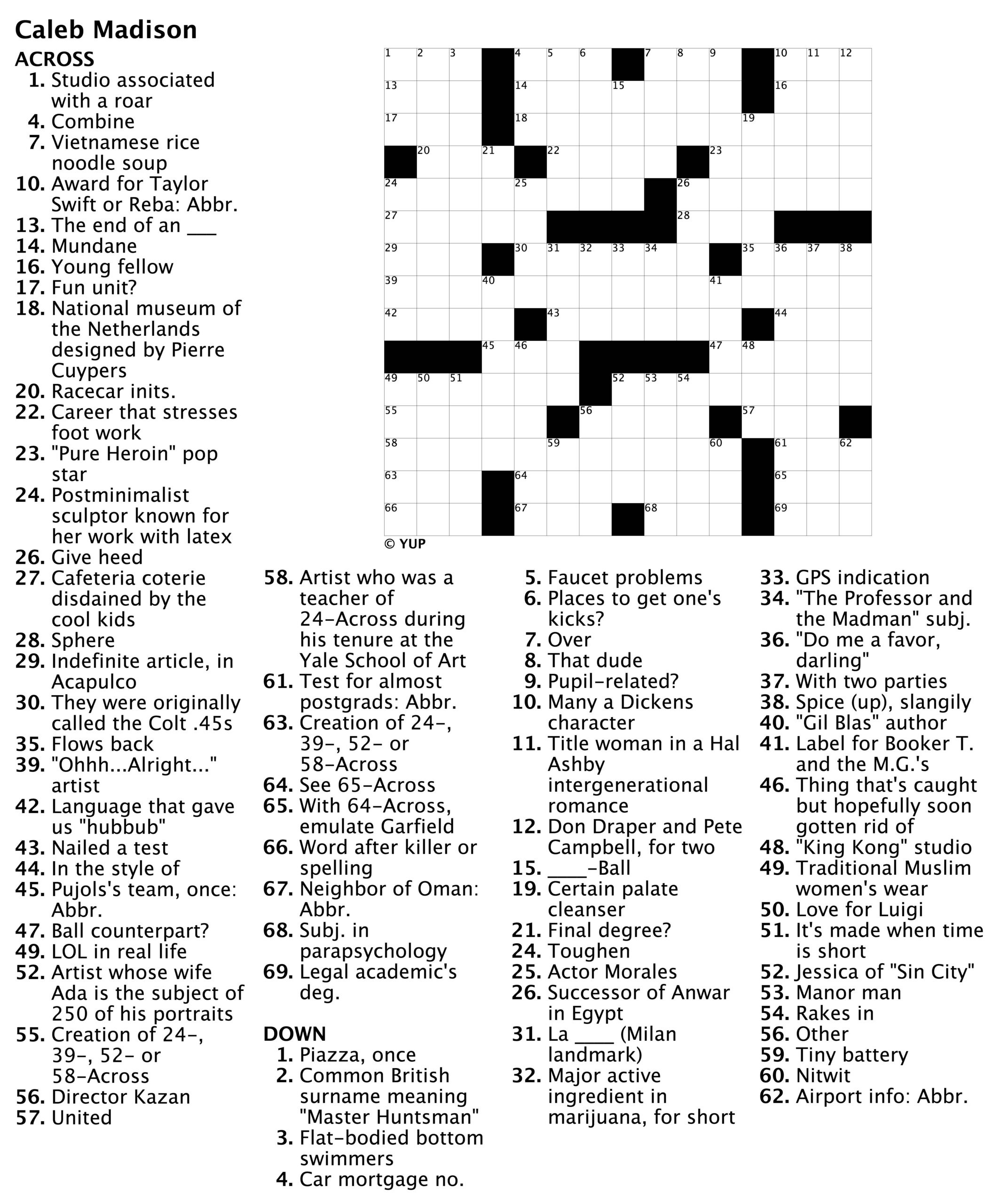 Puzzling Art Another Yale UP Art amp Architecture Themed Crossword 