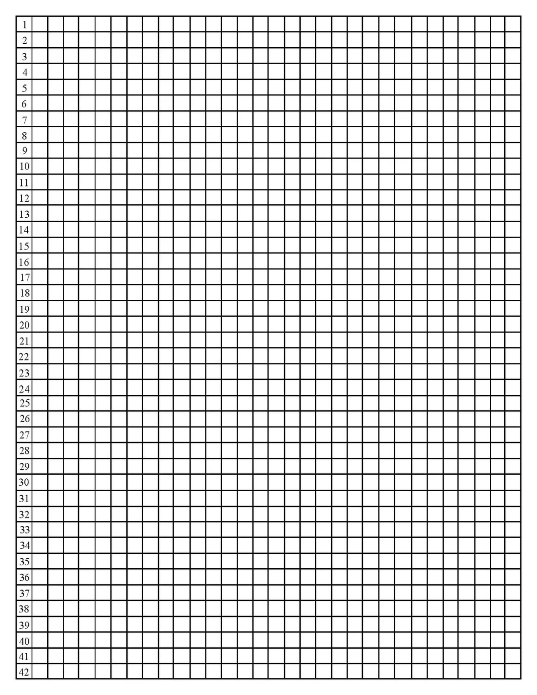 Quarter inch Graph Paper With Line Numbers Etsy