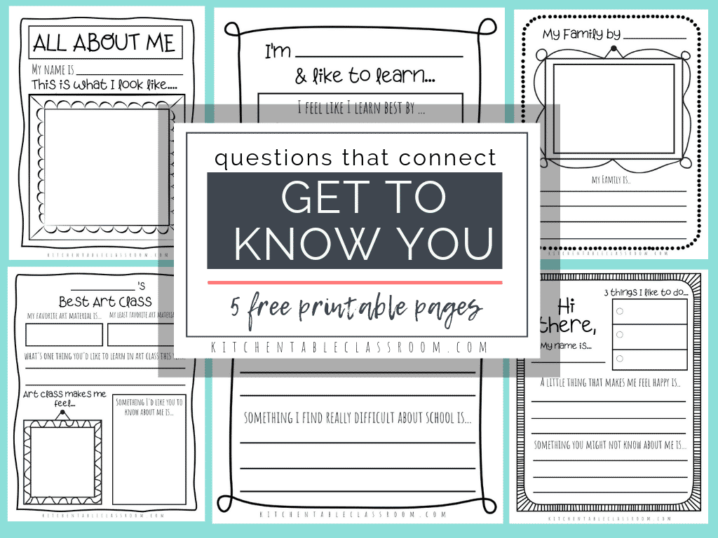 Questions That Connect 5 Free Printable Get To Know You Pages 