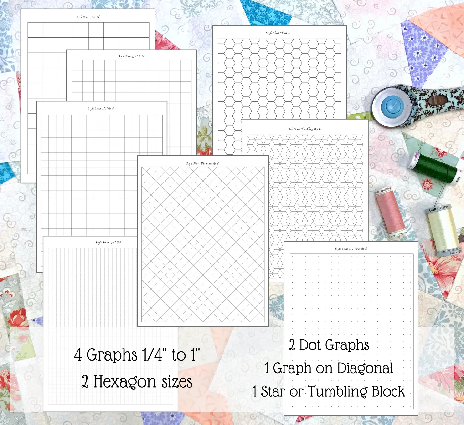 Quilter s Design Graph Paper 10 Graph Paper Grids PDF Printable Do Expressivequilts