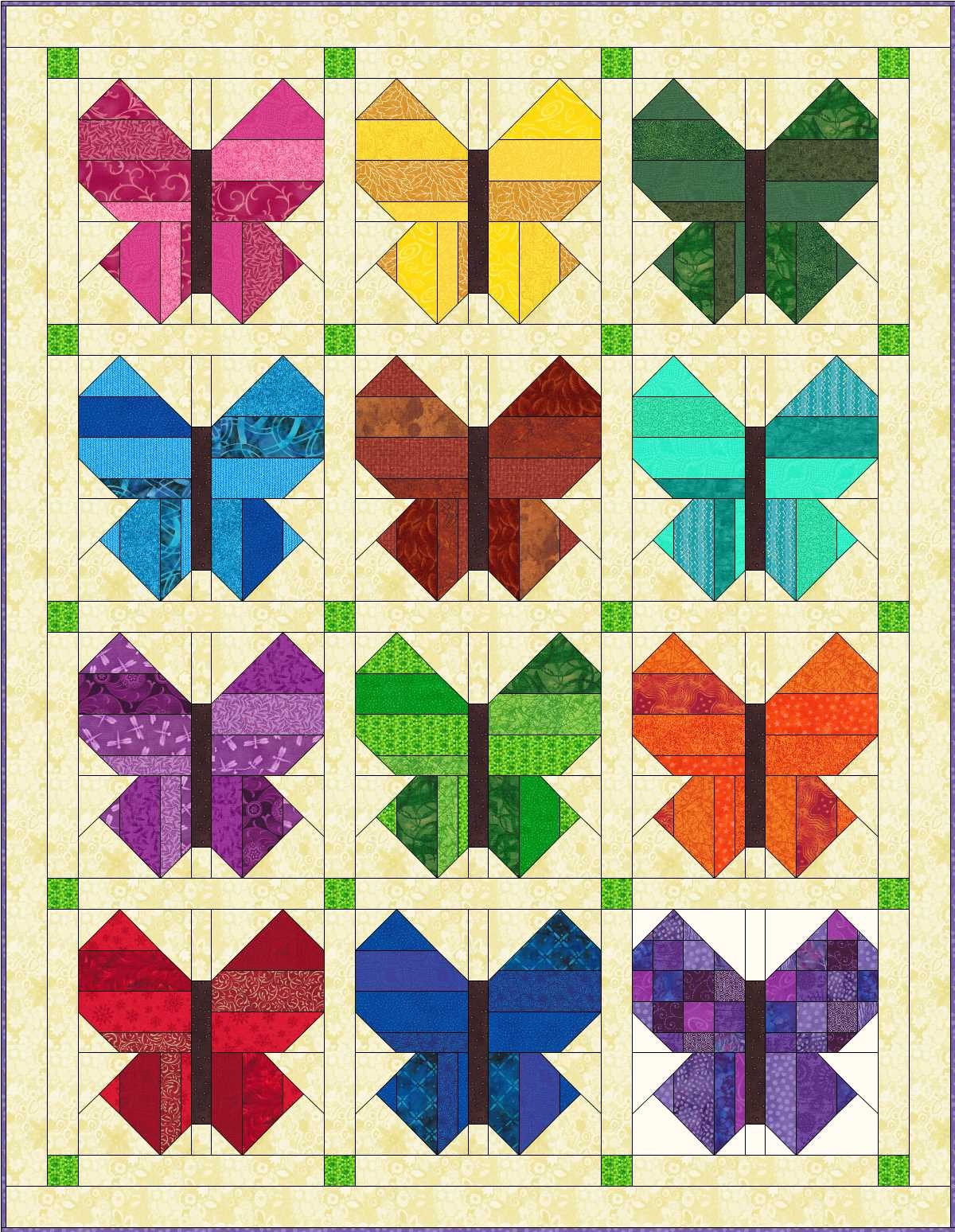 Quilting Stencil GO Butterfly Patch Quilt Pattern National Quilters Circle Rulers For Domestic Machines