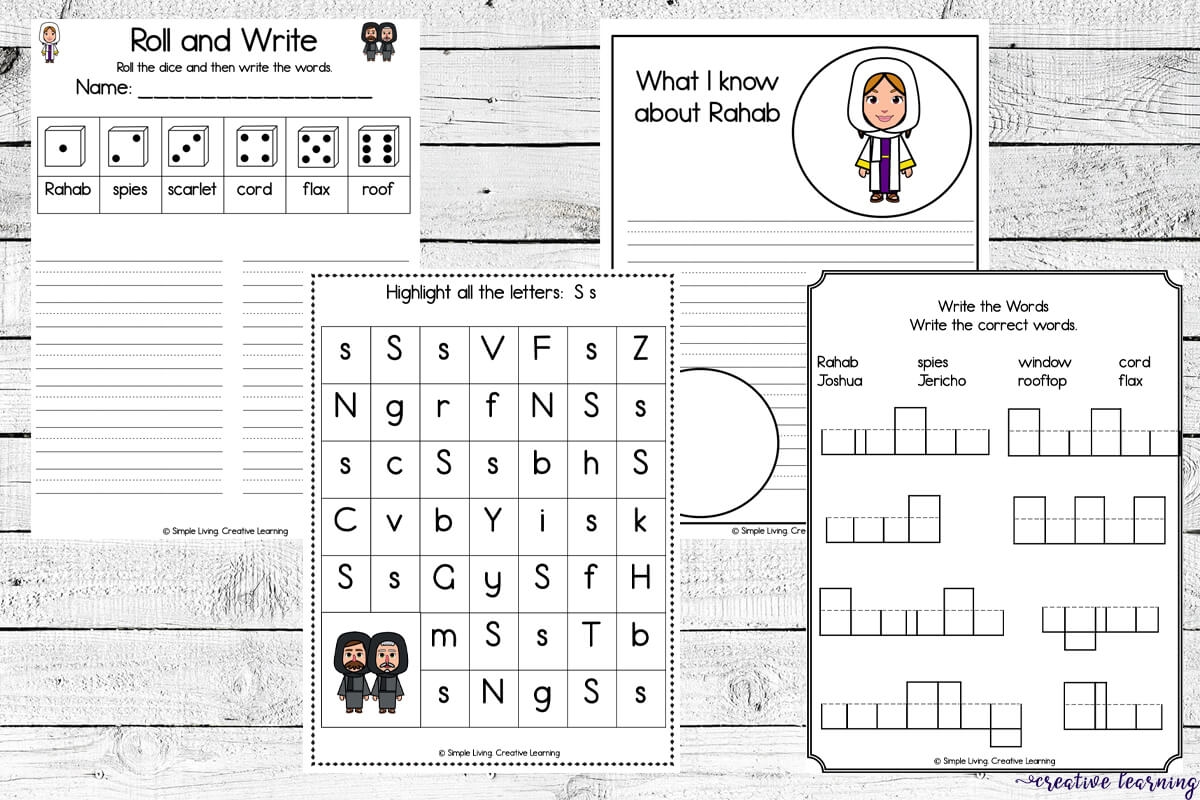 Rahab Bible Story Printable Crossword Puzzles