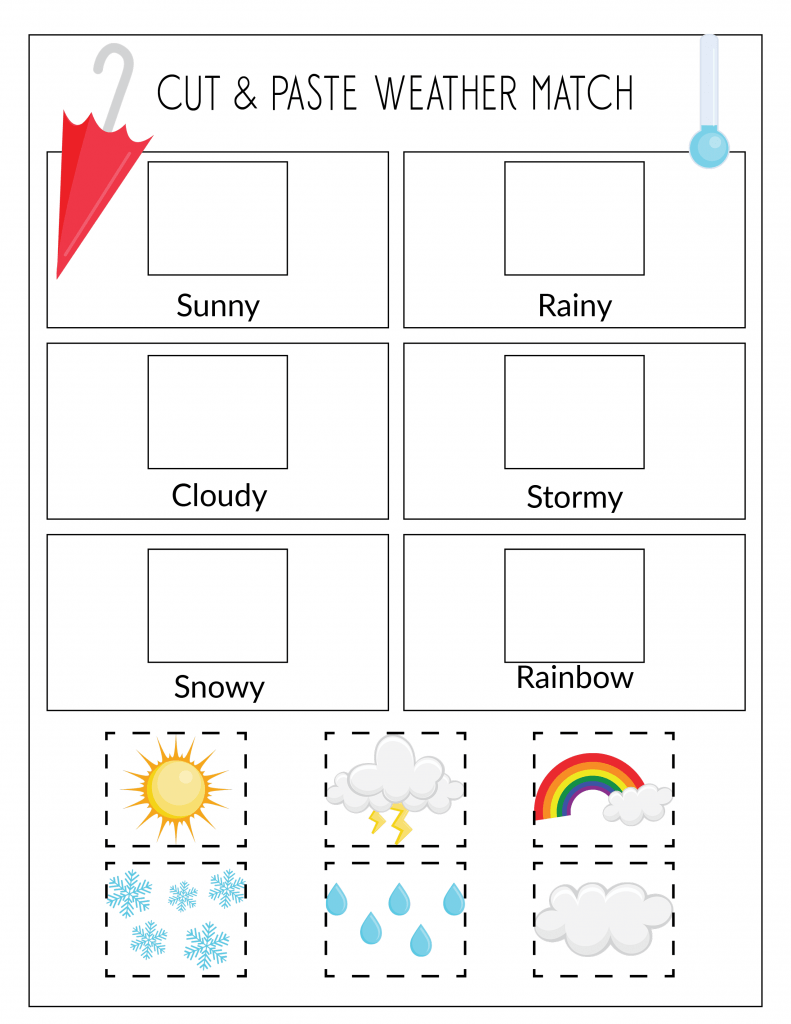 Record The Weather Writing Practice amp Weather Match Game Printables