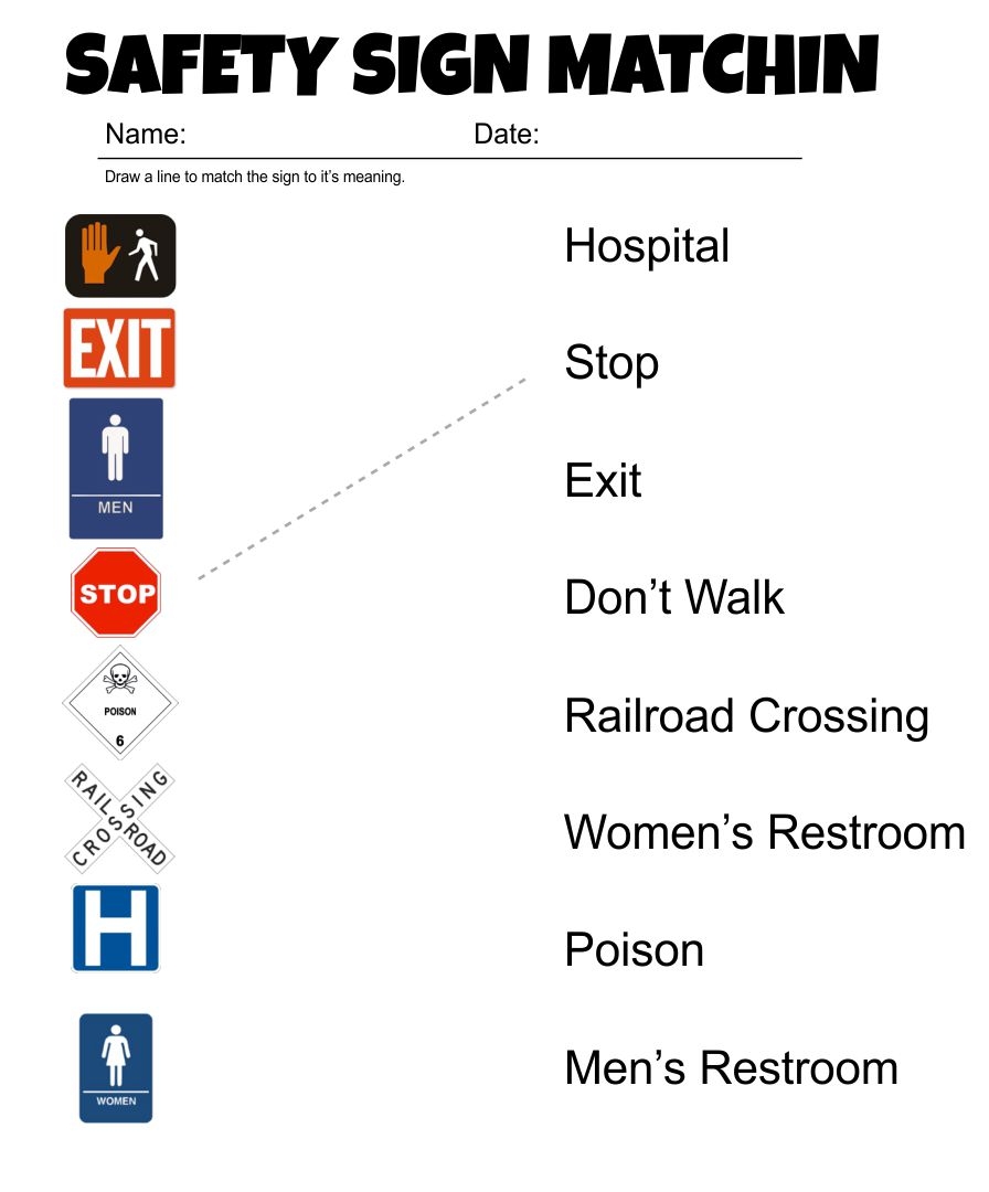Free Printable Community Signs Worksheets Pdf