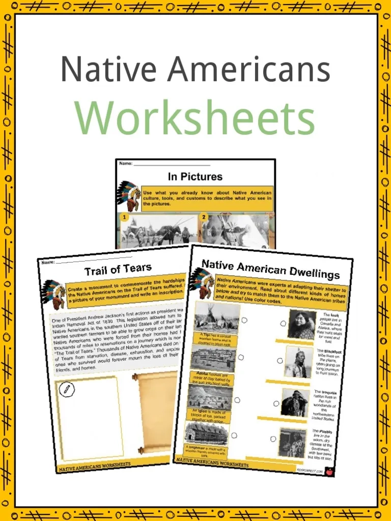 Sample Native Americans Worksheets PDF Indigenous Peoples Of 
