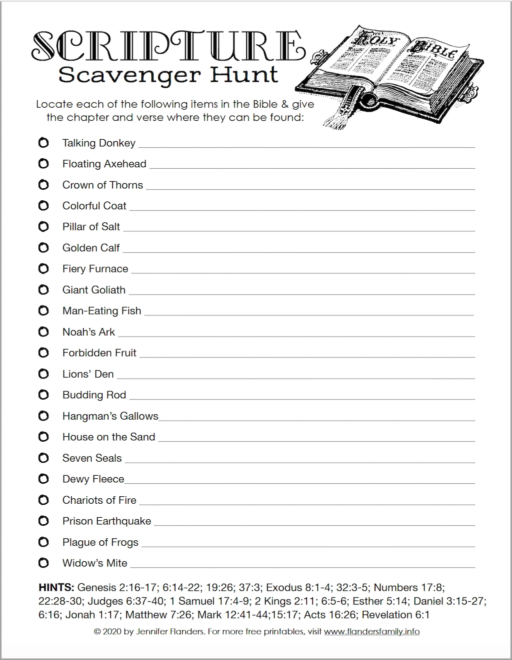 Free Printable Bible Worksheets