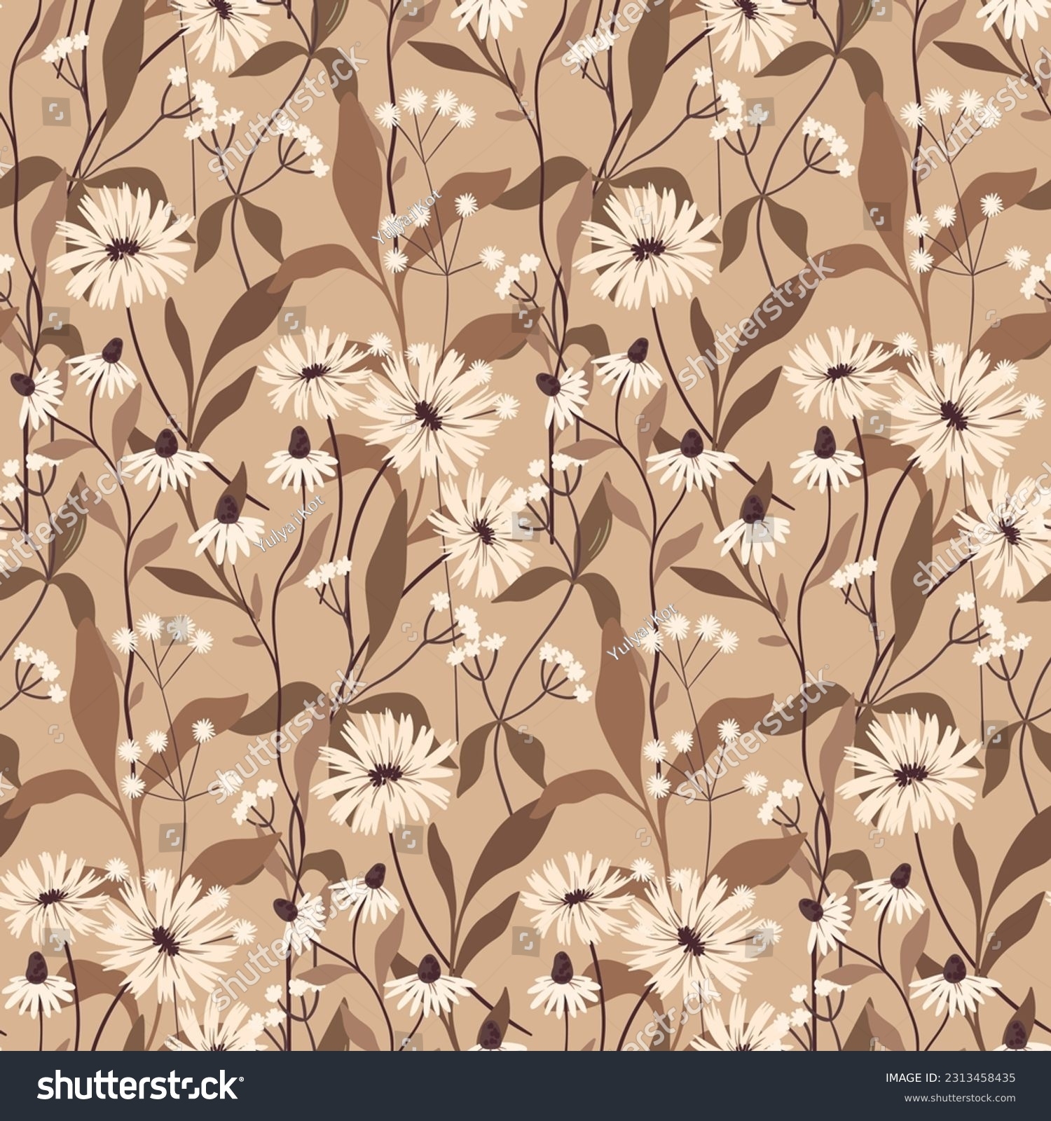 Seamless Floral Pattern Vintage Flower Print Stock Vector Royalty Free 2313458435 Shutterstock