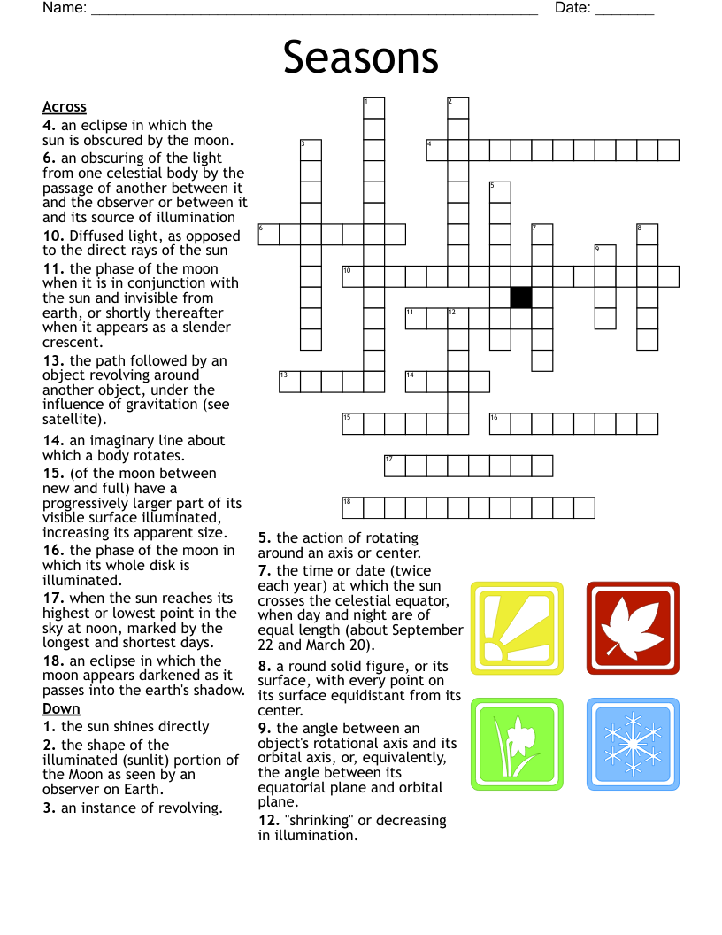 Seasonal Adult Crossword Puzzles Printable