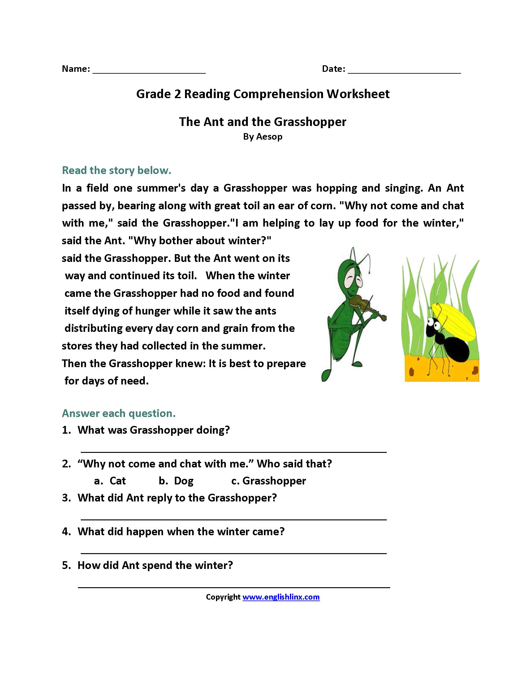 Second Grade Reading Worksheets Improve Fluency And Vocabulary