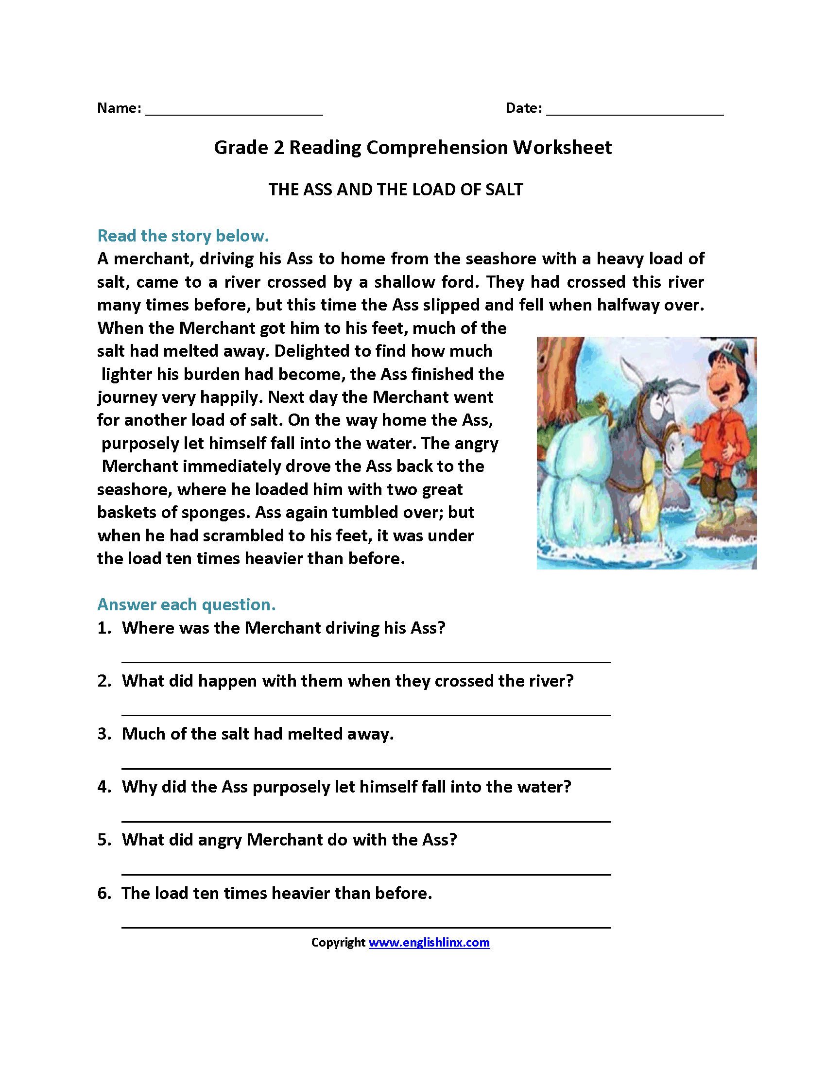 Free Printable Second Grade Reading Worksheets