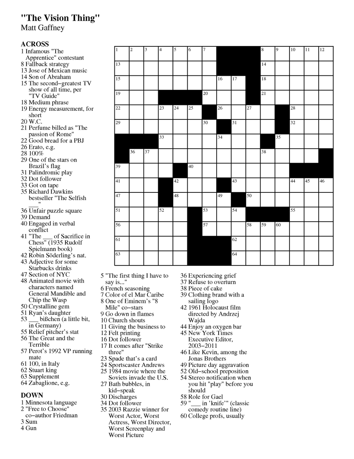 Toronto Star Crossword Puzzles Printable