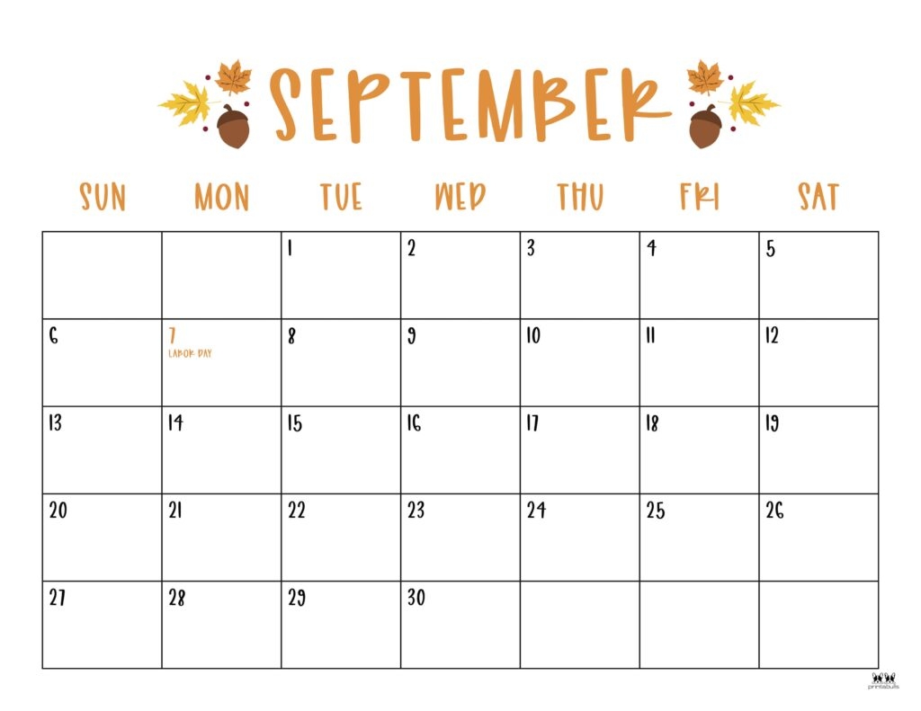 Blank September 2026 Calendar Printable Free Download