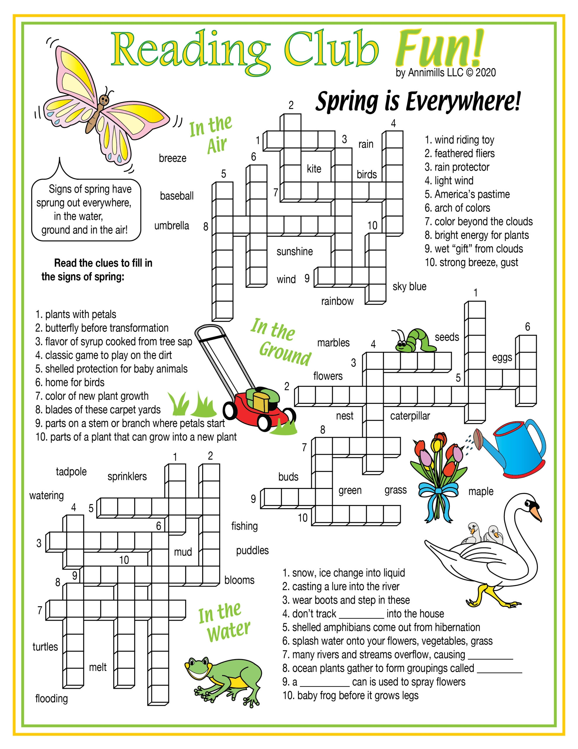 Printable Spring Crossword Puzzles