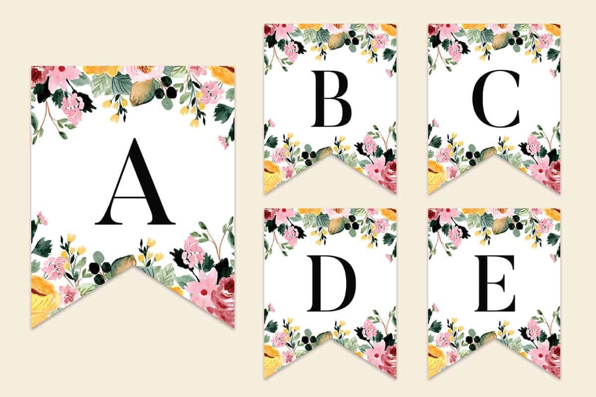 Simple Banner Design Sample Free Printable Alphabet Letters Banner Flag Letter Pd Printable Banners Banner Template