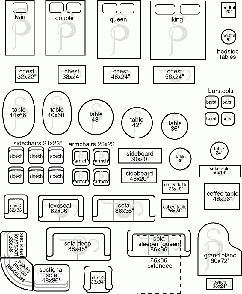 Room Design Template Grid Printable