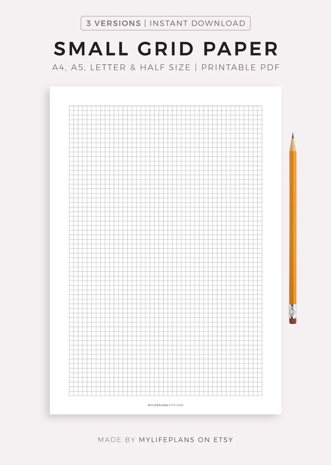 Small Grid Paper Printable Squared Paper Planner Inserts A4 a5 letter half Size Instant Download PDF Etsy UK