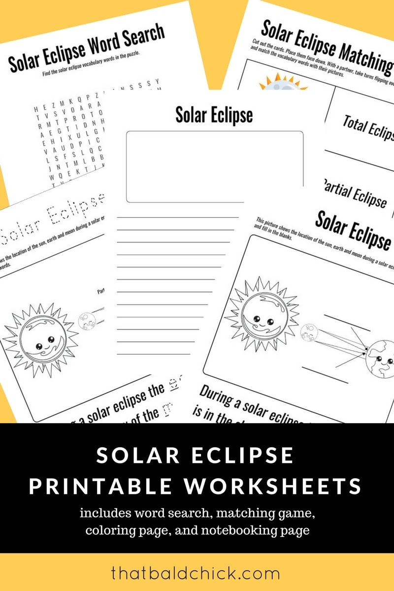 Solar Eclipse Printable Worksheets