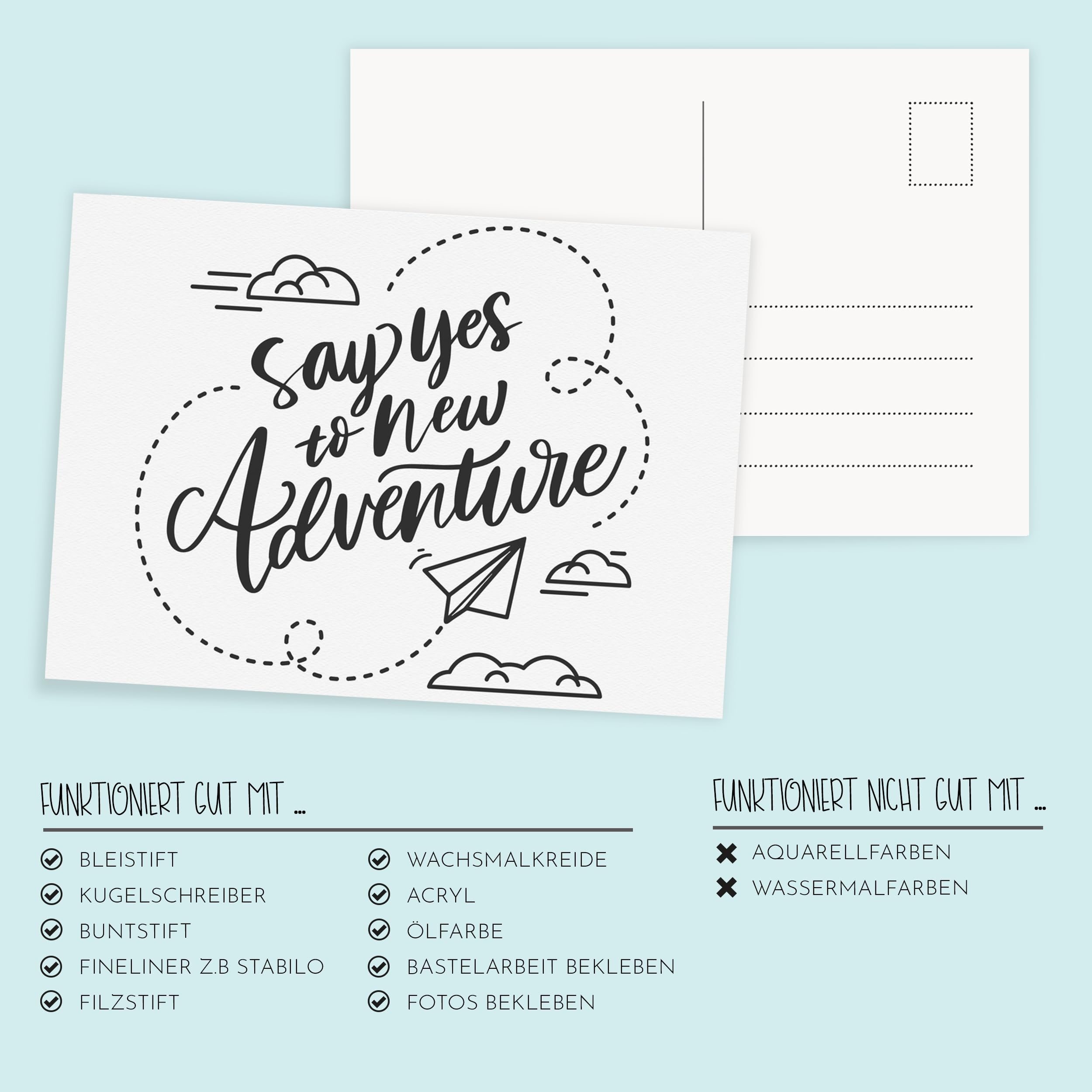 Sophies Kartenwelt Blank Postcards Set With 50 Cards Design And Print Your Own Postcards On High Quality 350 G m Paper Amazon de Stationery Office Supplies