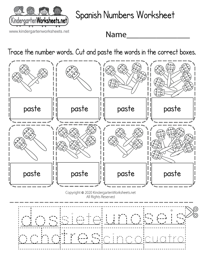 Printable Spanish Worksheets