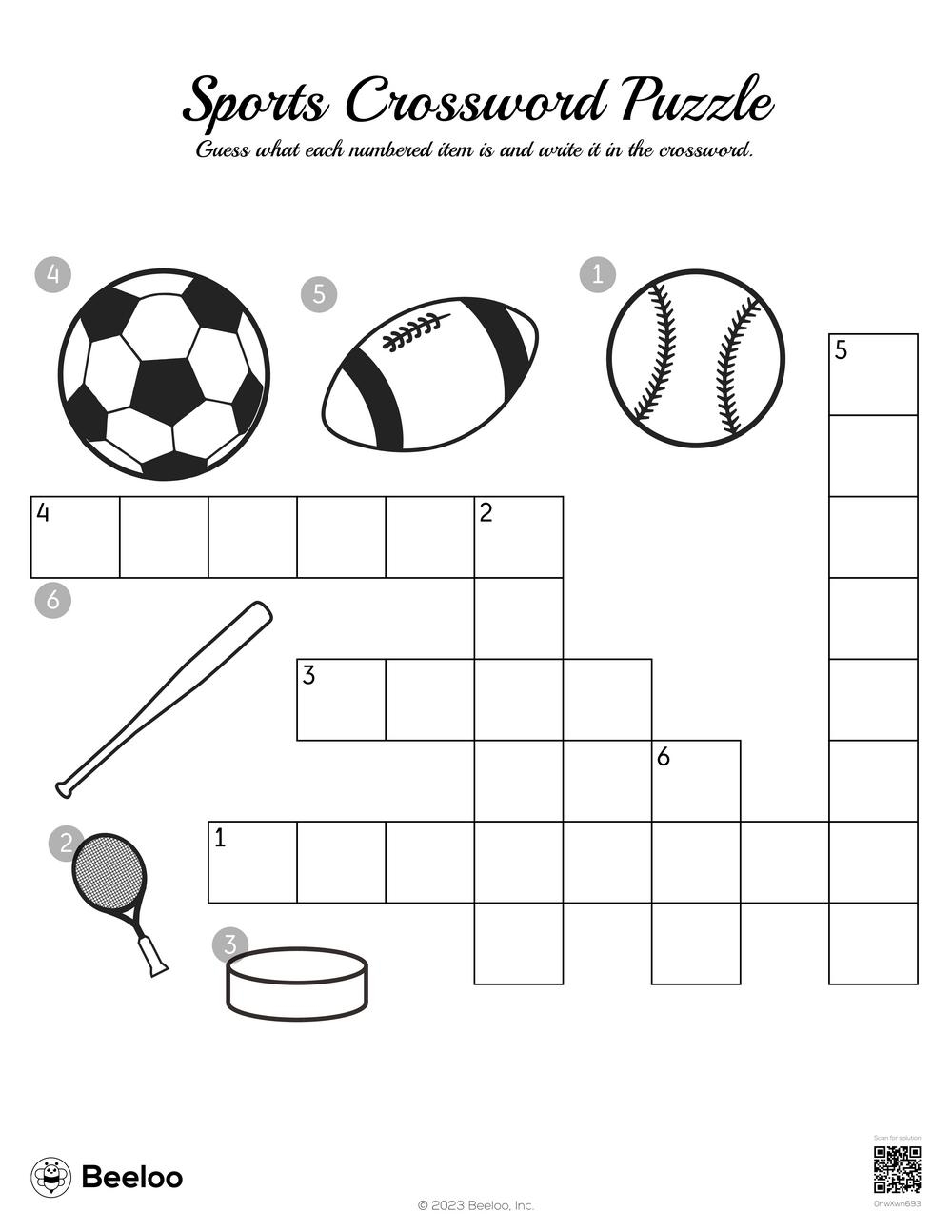 Sport Crossword Puzzles Printables