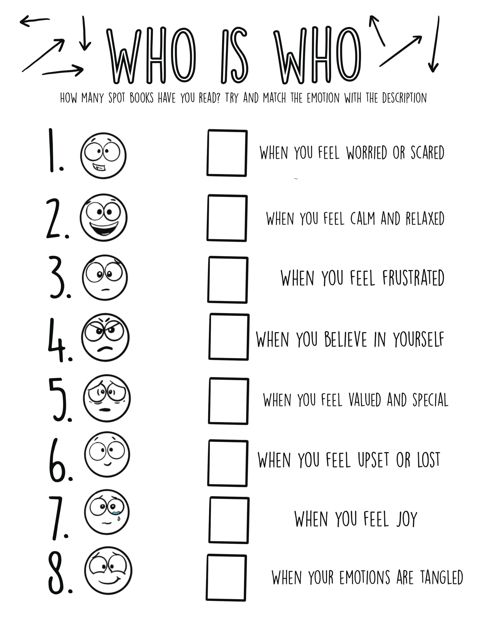Printable Worksheets On Emotions