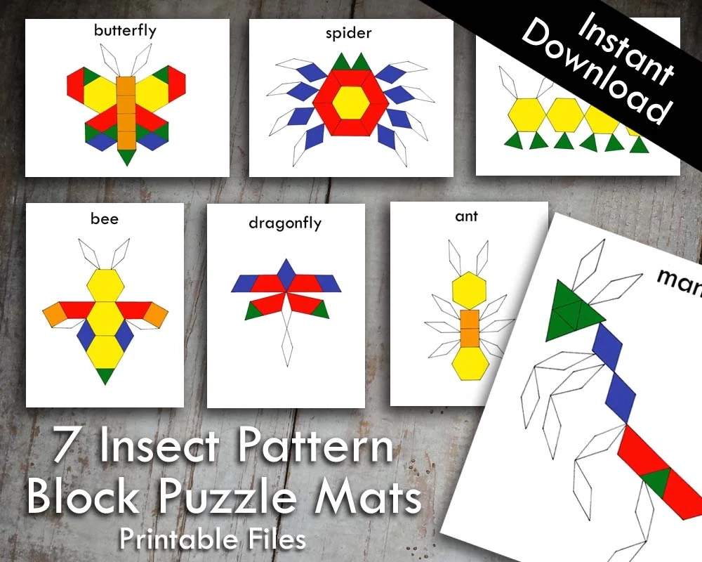 Printable Pattern Block Puzzles Plants