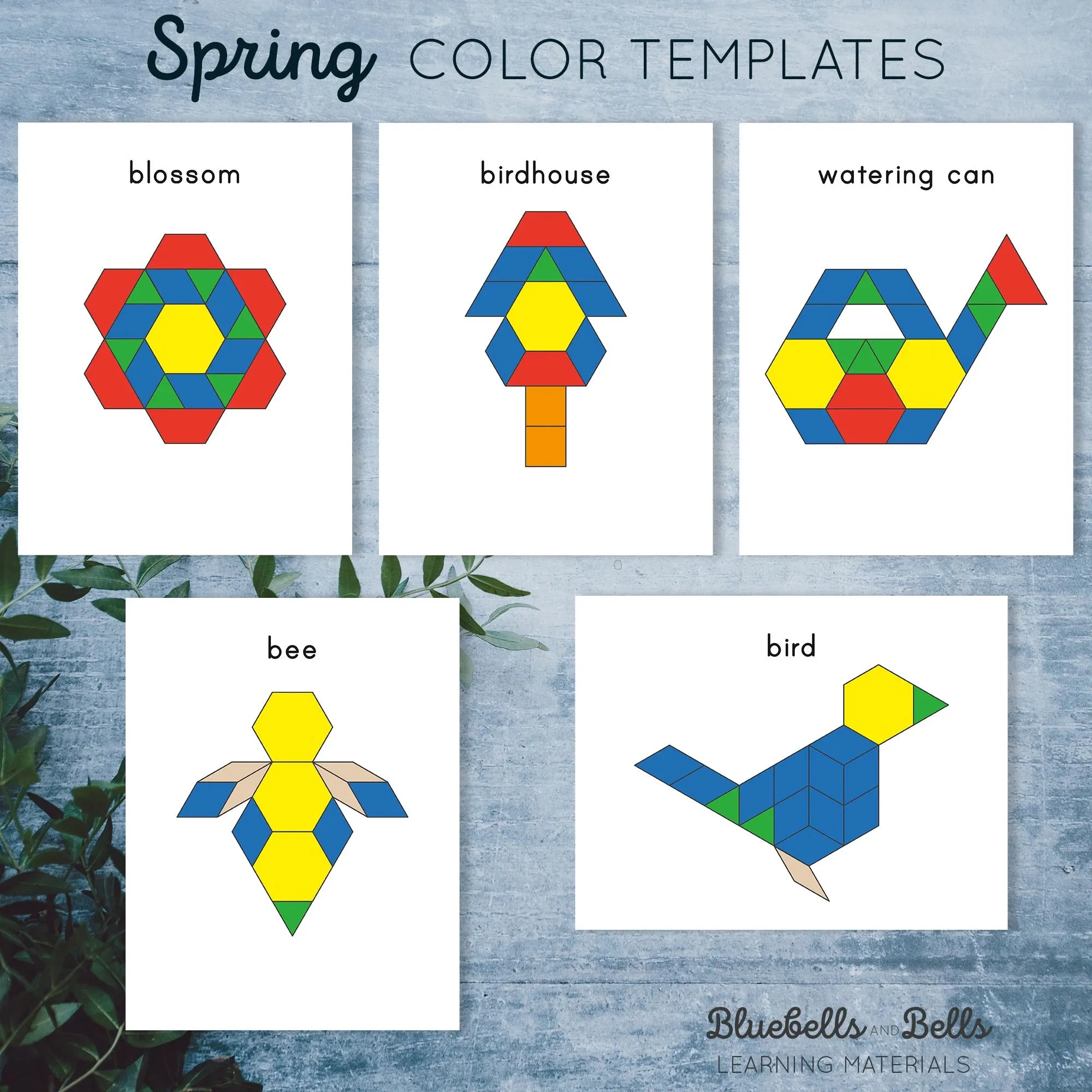 Spring Pattern Blocks Templates Spring Printable Preschool And 