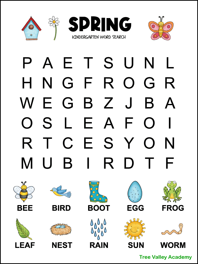 Crossword Puzzles Kindergarten Printable