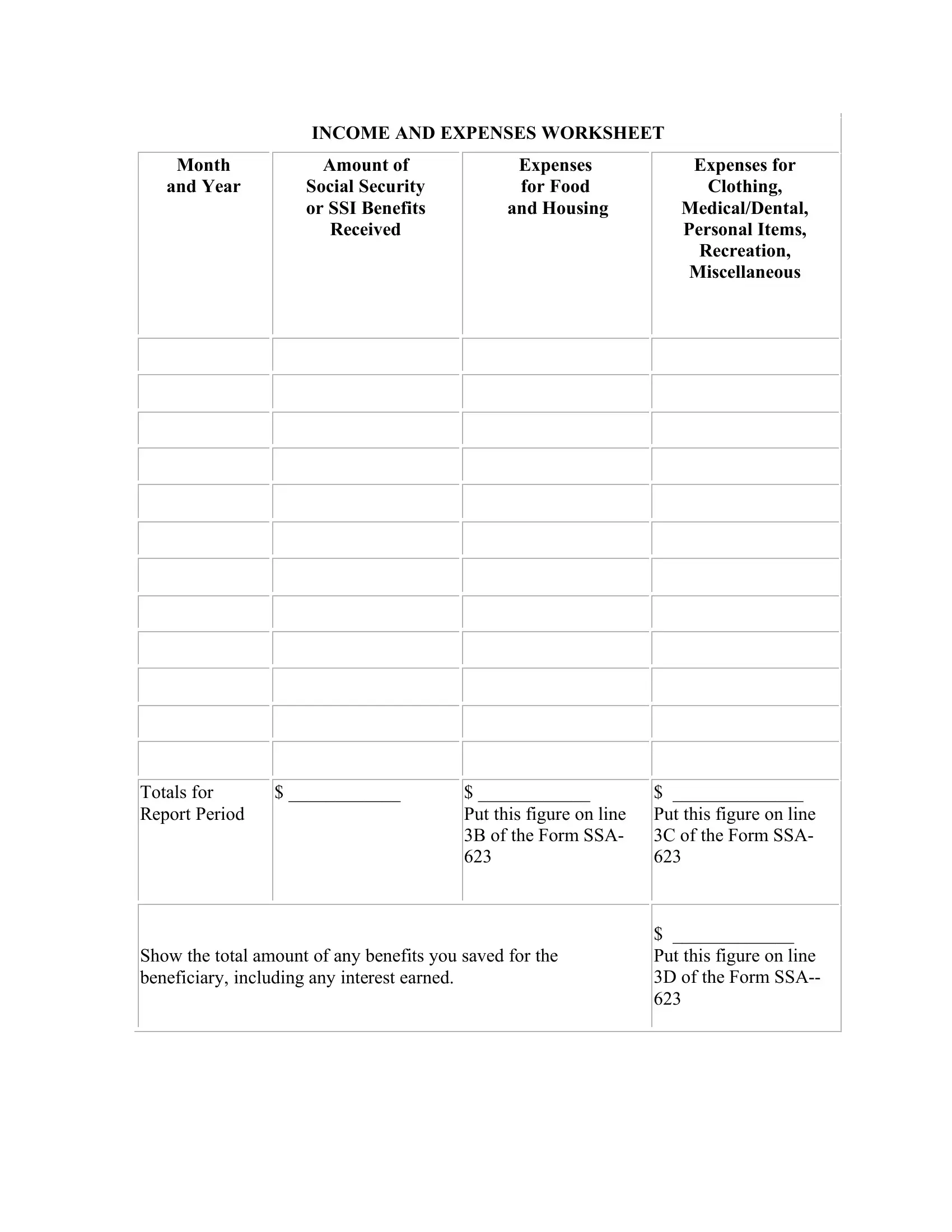 Social Security Worksheet 2025 Printable