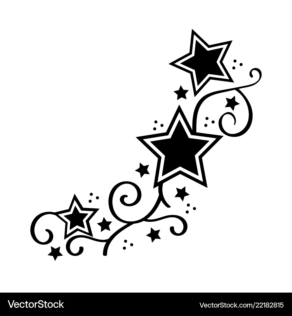 Star Tattoo Template Print Ready Royalty Free Vector Image