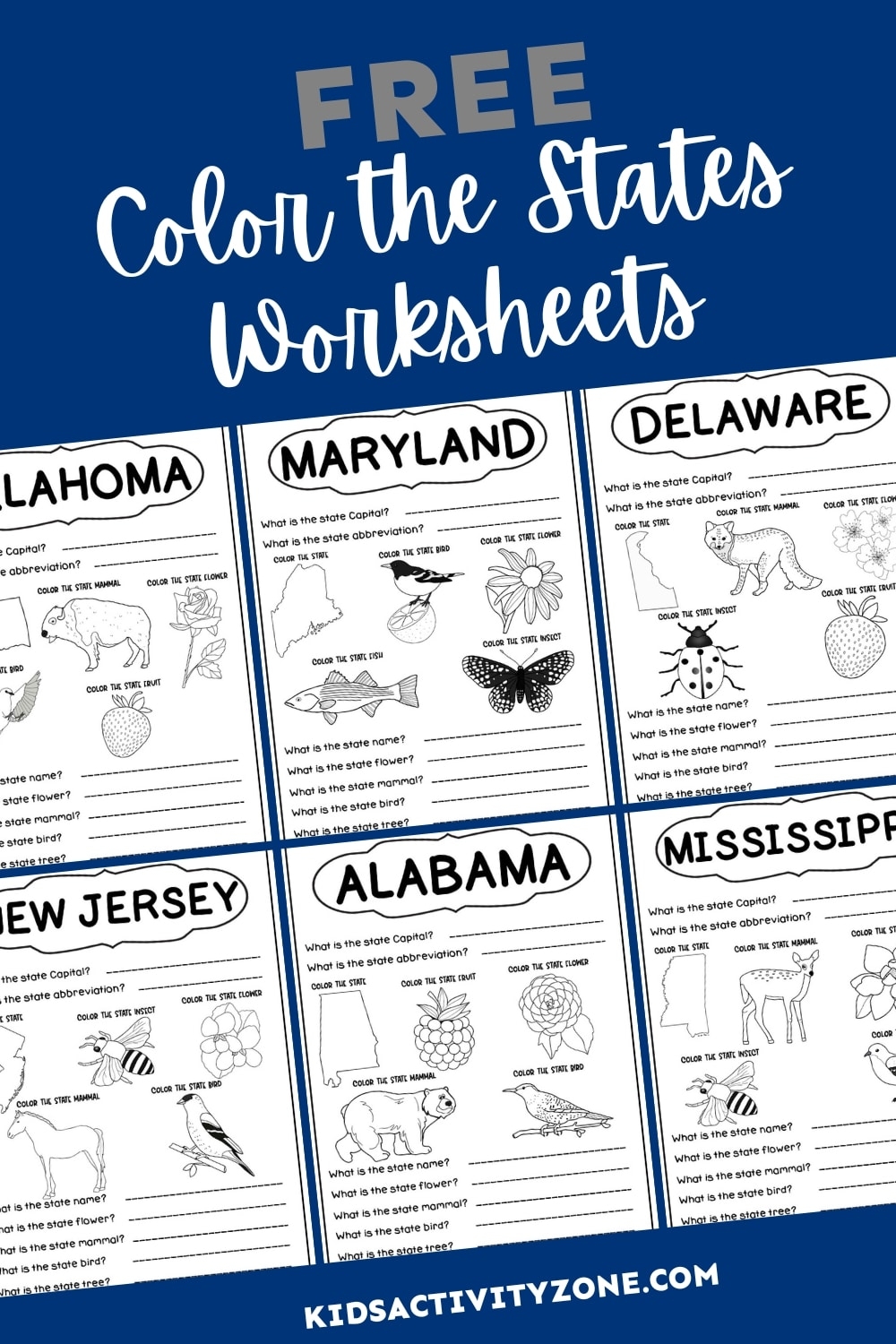 Free Printable State And Capital Worksheets