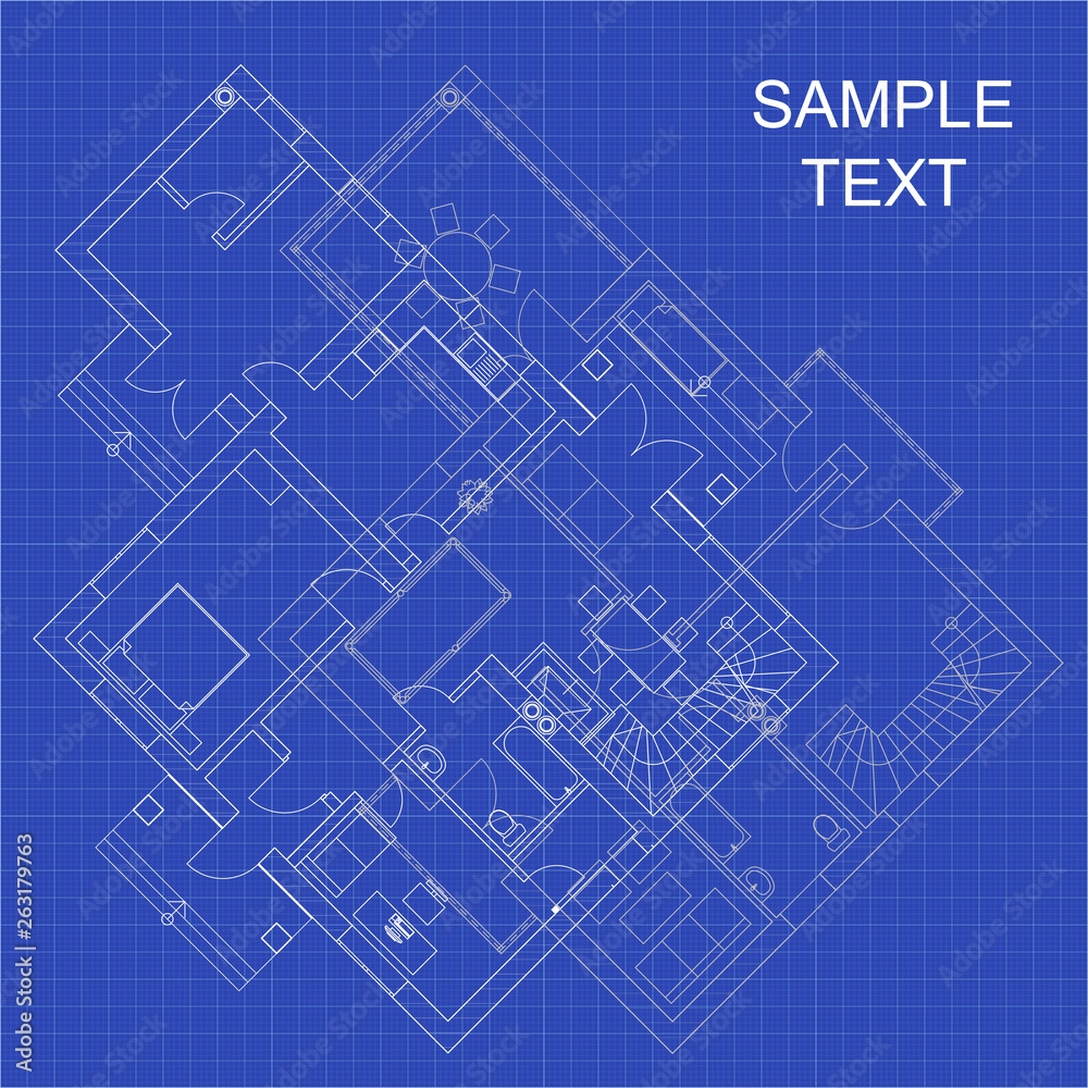 Stock Vektorgrafik Detailed Architectural Floor Plans On Graph 
