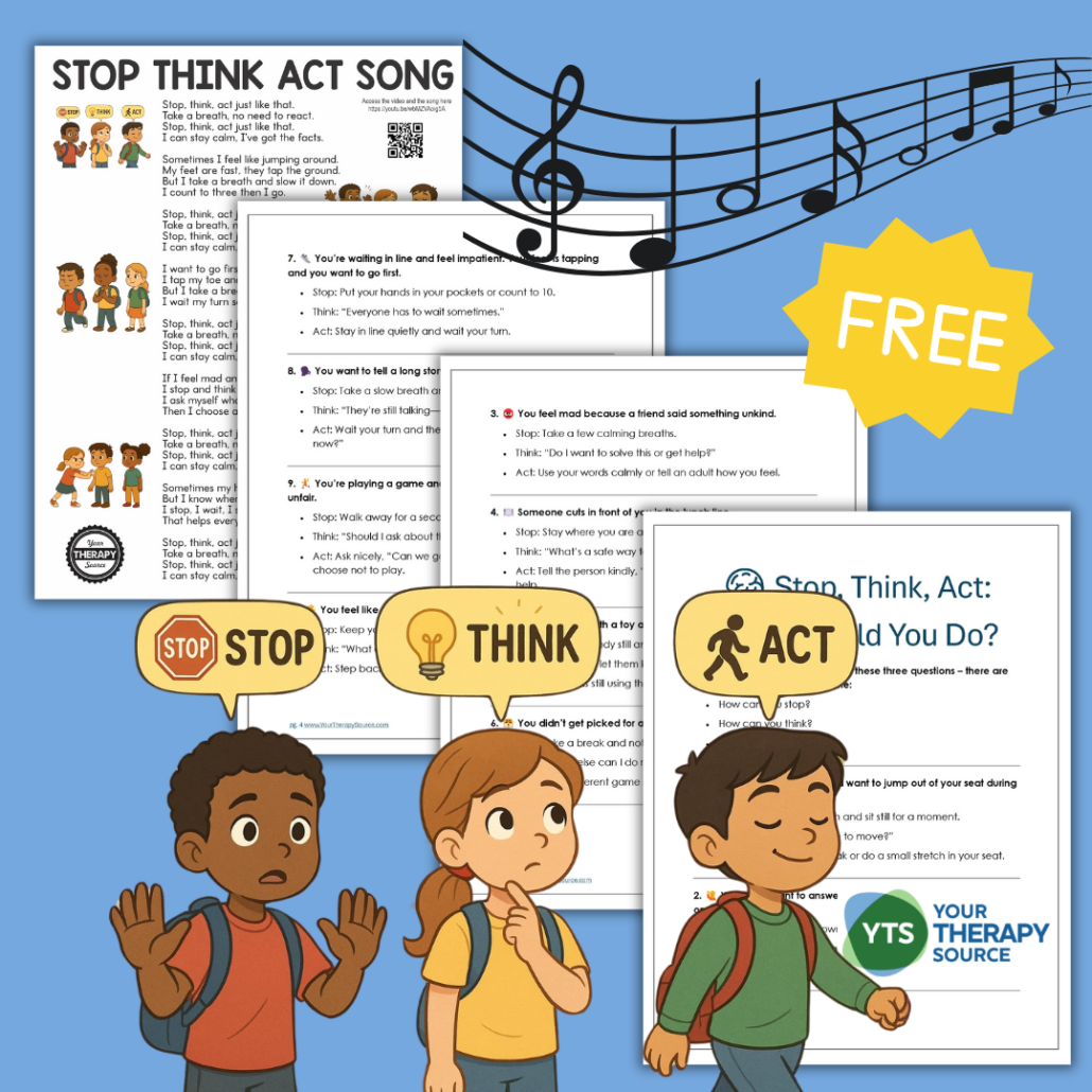Free Printable Stop Think Act Worksheet