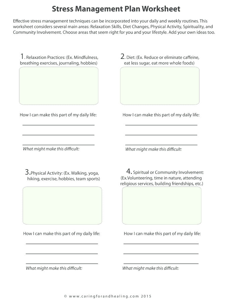 Free Printable Stress Management Worksheets Pdf