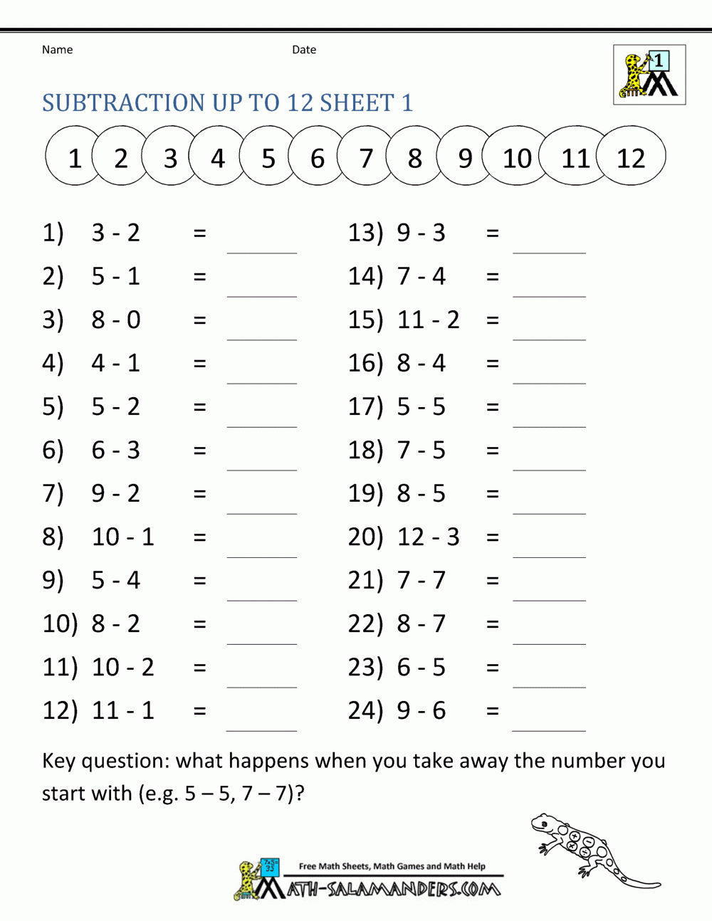 Free Printable Math Worksheets 1st Grade