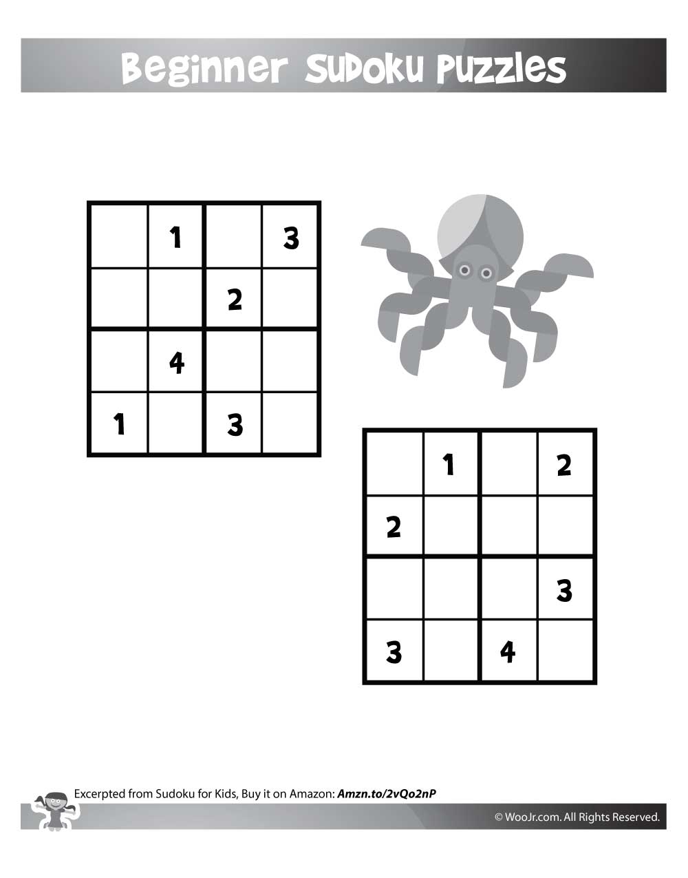 Kids Crossword Puzzles Beginner Sudoku Printables