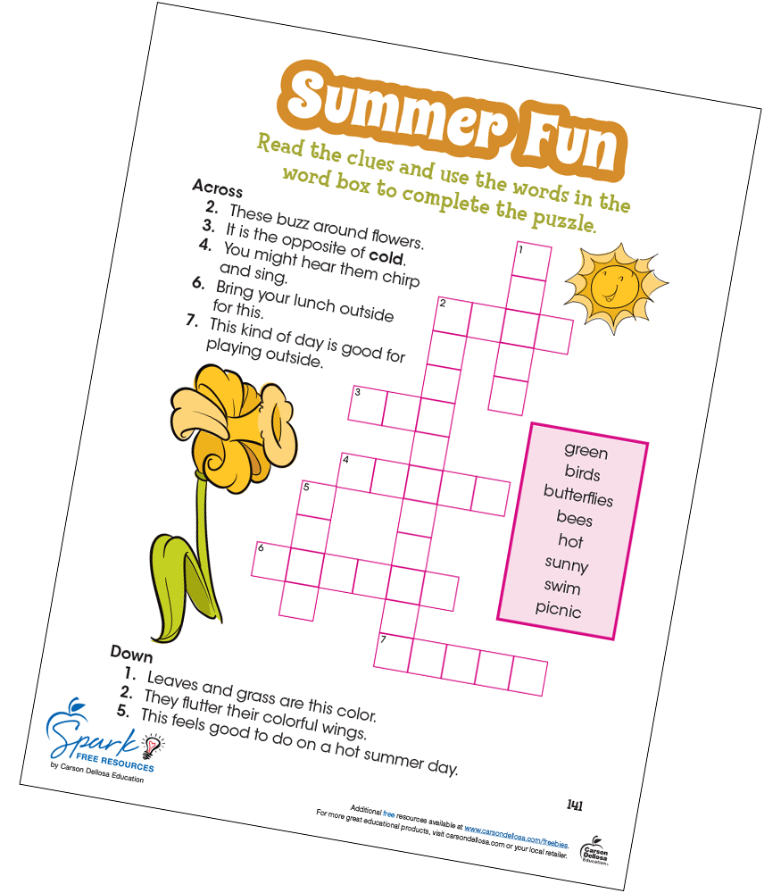 Free Fun Crossword Puzzles Printable