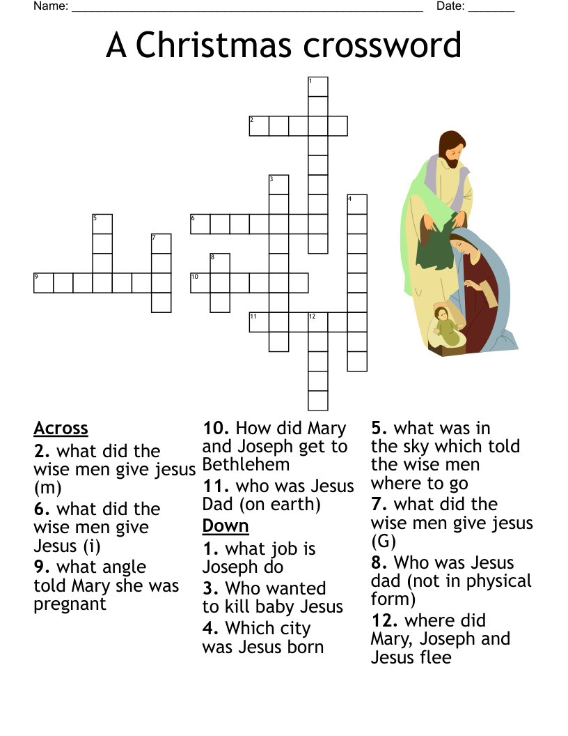 Sunday School Crossword WordMint