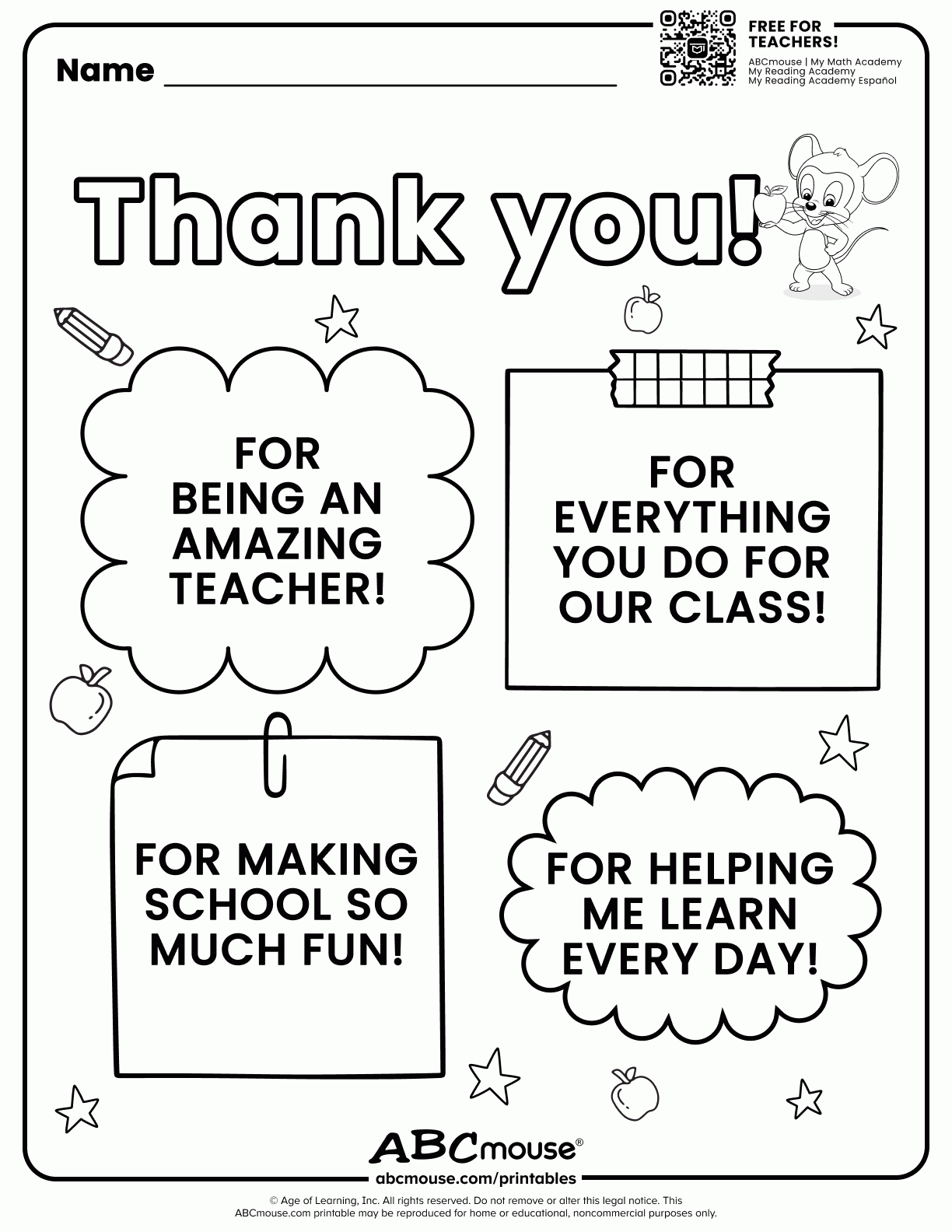 Free Teacher Printables And Worksheets