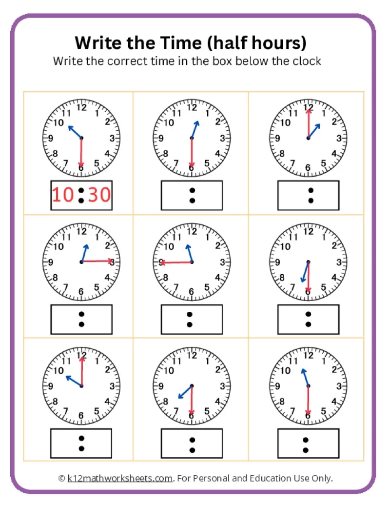 Printable Time Worksheets